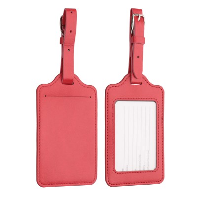 Set 2 Etichete pentru bagaje, Kwmobile, Rosu, Piele ecologica, 53126.05 foto