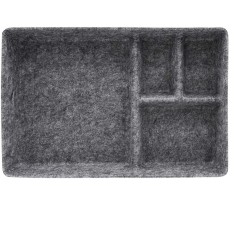 Organizator de sertare din fetru, 31 x 20.5 x 5.8 cm, gri