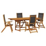 vidaXL Set mobilier de grădină, 5 piese, lemn masiv acacia/textilenă 3279260
