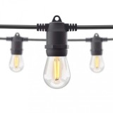 Ghirlanda Luminoasa 10m cu 15 Becuri LED Vintage 2W, ST45, E27, IP65, Interconectabila, Bec rezerva