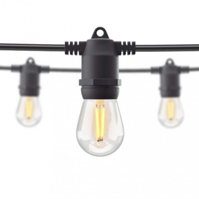 Ghirlanda Luminoasa 10m cu 15 Becuri LED Vintage 1W, ST45, E27, IP65, Interconectabila, Bec rezerva foto