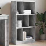 Gossi biblioteca, gri beton, 57x28,5x107,5 cm, lemn prelucrat