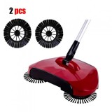 Cumpara ieftin Matura Rotativa Manuala 3 in 1 Sweep Drag, Perii 360&deg;, Cos Gunoi, Rosu, Multifunctionala, Curatare Gresie, Parchet, Usor de Folosit