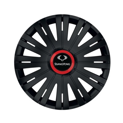 Set 4 capace roti Negre Cu Inel Rosu Active R15 Compatibil Cu SsangYoung foto