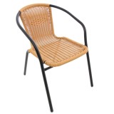 Scaun de gradina, terasa, G008/ZR2139, metal + polietilena, maro