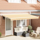 vidaXL Cortina Retractabilă Manual Galben și alb 350x200 cm