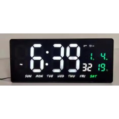 Ceasuri LED de perete și de birou cu afișaj bicolor de 5 inch, cu dată și temperatură