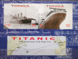 BC55, Tonga 2012, colita neperforata Titanic, vapoare, Nestampilat
