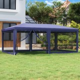 Cumpara ieftin Cort de petrecere cu 6 pereți din plasă, albastru, 6x4 m, HDPE