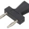 Conector banană 2mm stacabil negru