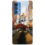 Husa compatibila cu Motorola Moto G20 model Tom and Jerry in New York, Silicon, TPU, Viceversa, Transparent, Carcasa