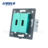 Modul Priza dubla USB Verde