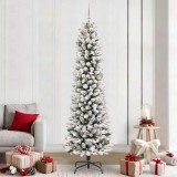 VidaXL Brad de Crăciun artificial cu 300 LED Verde și alb 240 cm 3396131