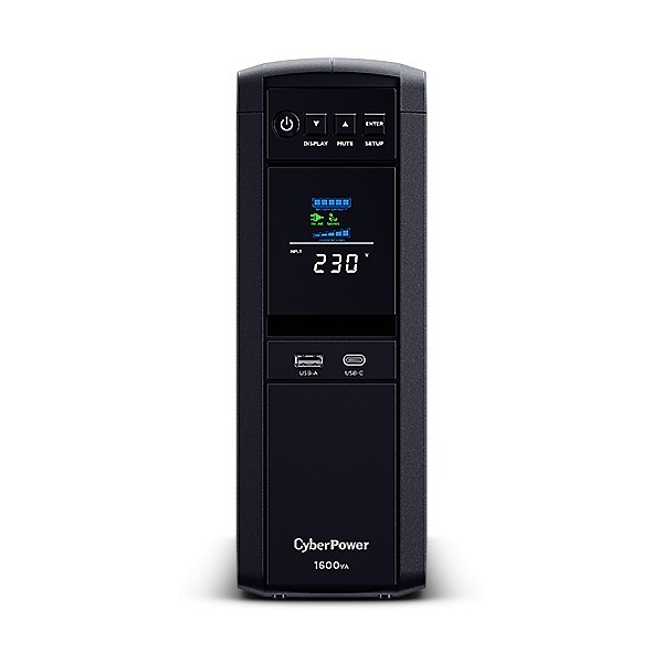 UPS CYBER POWER Line Int. cu Sinusoida Pura,tower,1600VA/ 1000W,AVR,6xShucko,LCD,2x12V/9Ah,Backup 3-10min,incarc.8h,USB,RS232,RJ45,GreenP,seria CP,&quot;CP