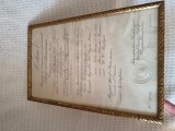 brevet regal romanesc de promovare a unui distins domn din inalta societate .semnatura Ministrului Afacerilor Straine Constantin Argetoianu