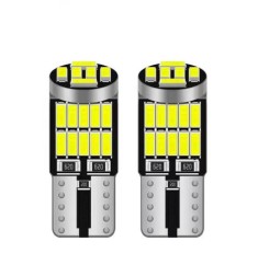 Set 2 Becuri auto led T10 W5W, 12 V, 26 LED SMD 4014 , lumina alba, BZRSH, pentru pozitie, plafoniera, portbagaj, semnalizare, lumini oglinda, lumini