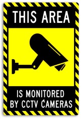 Sign this area is monitored by cctv cameras foto