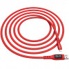 Cablu Date si Incarcare USB la Lightning HOCO S6 Sentinel, Afisaj Led, 2.4A, 1.2 m, Rosu