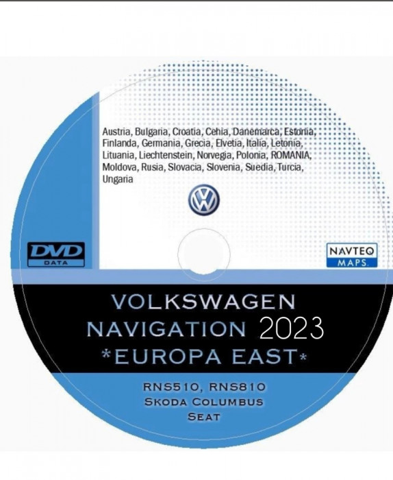 VW Dvd Harti navigatie Volkswagen RNS 510 VW Passat CC Tiguan GPS EUROPA 2023