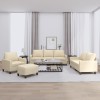 VidaXL Set de canapele cu perne, 4 piese, crem, textil 3201438