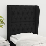 VidaXL Tăblie de pat cu aripioare, negru, 83x23x118/128 cm, textil 3118268