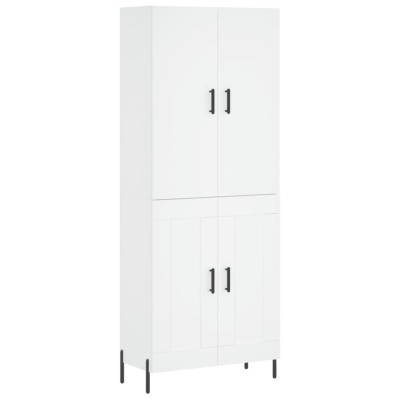 Dulap inalt, alb, 69,5x34x180 cm, lemn compozit foto