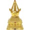 Stupa Feng Shui, amuleta protectie impotriva ghinionului si situatiilor de conflict, obiect metal auriu 120 mm