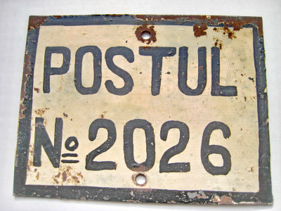 8014-Reclama veche indicativ-Postul 2026-Locatie Post Militar-Politie-Militie. foto