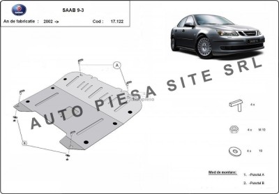 Scut metalic motor Saab 9-3 fabricat incepand cu 2002 APS-17,122 foto