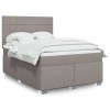 VidaXL Pat box spring cu saltea, gri taupe, 160x200 cm material textil 3292843