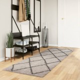 vidaXL Covor pufos &quot;PAMPLONA&quot; cu fire &icirc;nalte, bej/antracit, 80x250 cm