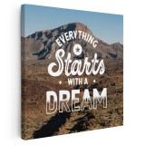 Tablou mesaj motivational pentru idei, albastru, maro 1163 Tablou canvas pe panza CU RAMA 40x40 cm