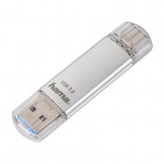 Stick memorie USB C-Laeta Hama, 64 GB, USB 3.0 type C, Argintiu