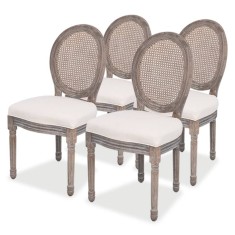 vidaXL Scaune de bucătărie, 4 buc., material textil