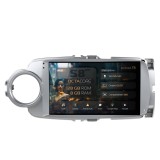 Navigatie Toyota Yaris (2010-2018) rama argintie 8GB RAM Android Octacore Slot Sim 4G DSP GPS Wi-FI Carplay Android Auto USB Bluetooth Waze Touchscree