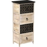 Cumpara ieftin Corp Mobilier Mdf Cu 4 Sertare 86&times;27,5&times;37,5 Cm &ndash; Natural/Negru Imprimat | Mobilier Depozitare Baie