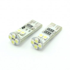 Set 2 becuri LED pentru iluminat interior/portbagaj Carguard, 3 W, 12 V, 56 lm, tip SMD, T10, Alb xenon