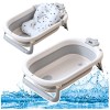 Cadita de baie pentru bebelusi cu termometru si saltea, 71 x 45 x 21,5 cm, gri, Lean 26759