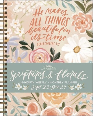 Scriptures and Florals 16-Month 2023-2024 Weekly/Monthly Planner Calendar foto