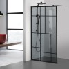 Paravan dus walk-in Aqua Roy Black, model Urban negru, sticla 8 mm gri securizata, anticalcar, 120x195 cm