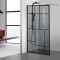 Paravan dus walk-in Aqua Roy Black, model Urban negru, sticla 8 mm gri securizata, anticalcar, 120x195 cm