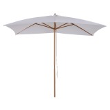 Outsunny Umbrelă de Grădină 2x3m Parasolar Impermeabil din Lemn Lacuit cu Copertină Detașabilă Alb | Aosom Romania