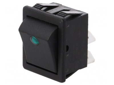 Intrerupator Rocker DPST ON-OFF 16A 250V Negru foto