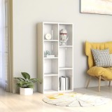 Cumpara ieftin Bibliotecă, alb extralucios, 50 x 25 x 106 cm, lemn prelucrat