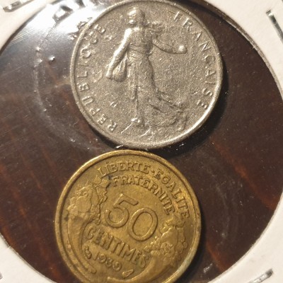 Franta 1/2 franc 50 centimes 1936-67 foto