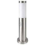 Stalp Iluminat Gradina cu Senzor V-TAC, Soclu E27, Nichel, IP44, 60W, Inox, 45cm