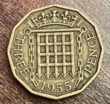 C50 - Moneda foarte veche - Anglia - three pence - 1955