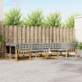 vidaXL Set de canapele de exterior 8 pcs Alb și gri deschis 3388513