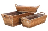 Cumpara ieftin Set 3 jardiniere flori lemn maro 34 x 13 x 9, 43 x 18 x 13, 50 x 23 x17 cm
