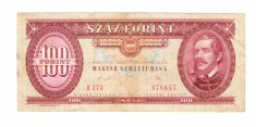 Bancnota Ungaria 100 forint/forinti 10 ianuarie 1989, circulata, stare buna